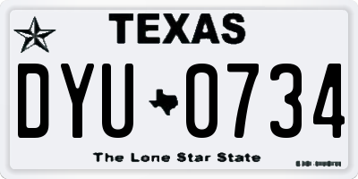 TX license plate DYU0734