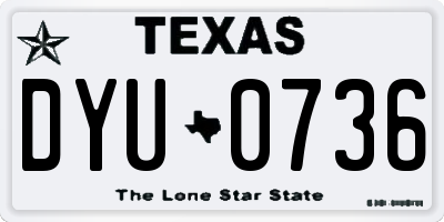 TX license plate DYU0736