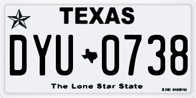 TX license plate DYU0738