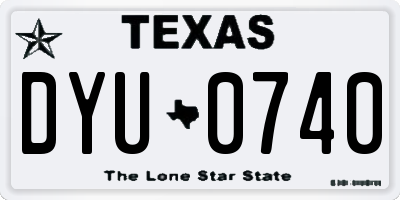 TX license plate DYU0740