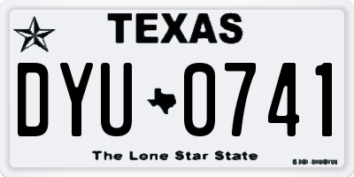 TX license plate DYU0741