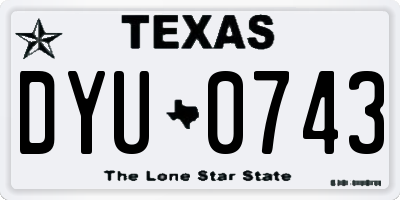 TX license plate DYU0743
