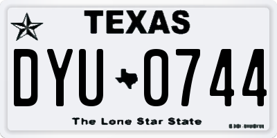 TX license plate DYU0744