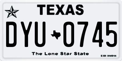 TX license plate DYU0745