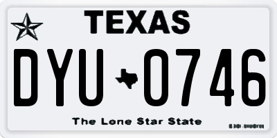 TX license plate DYU0746