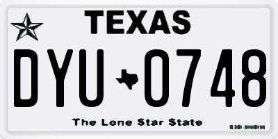 TX license plate DYU0748