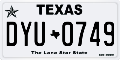 TX license plate DYU0749