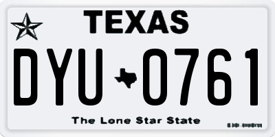 TX license plate DYU0761