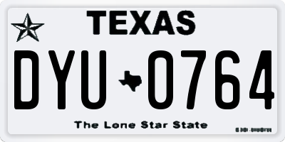 TX license plate DYU0764