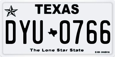 TX license plate DYU0766