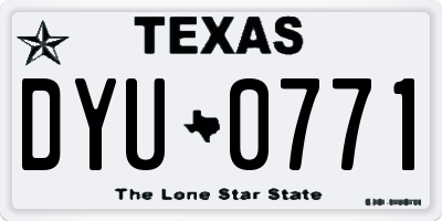 TX license plate DYU0771