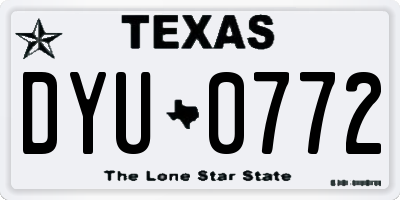 TX license plate DYU0772
