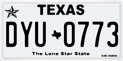 TX license plate DYU0773