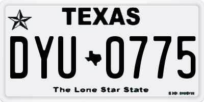 TX license plate DYU0775