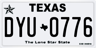 TX license plate DYU0776