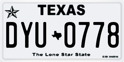 TX license plate DYU0778