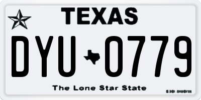 TX license plate DYU0779