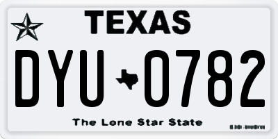 TX license plate DYU0782