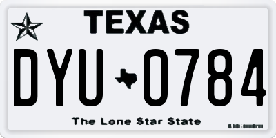 TX license plate DYU0784