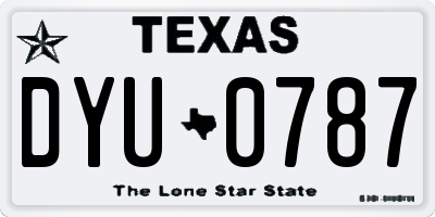 TX license plate DYU0787