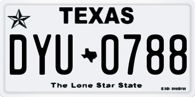 TX license plate DYU0788