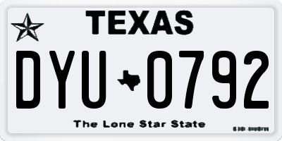 TX license plate DYU0792