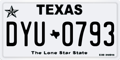 TX license plate DYU0793