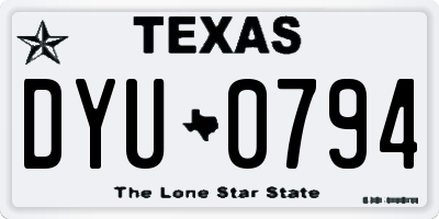 TX license plate DYU0794