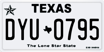 TX license plate DYU0795