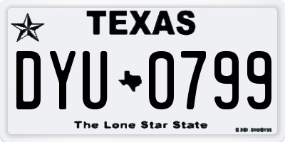 TX license plate DYU0799