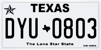 TX license plate DYU0803