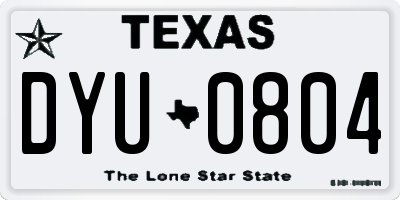 TX license plate DYU0804