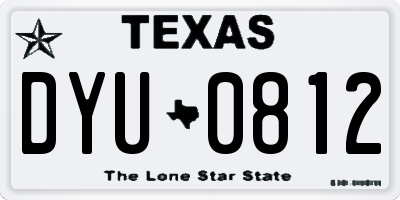 TX license plate DYU0812
