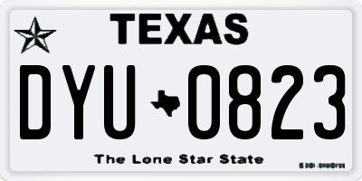 TX license plate DYU0823