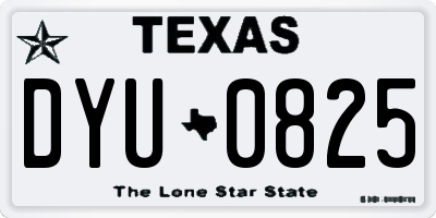 TX license plate DYU0825