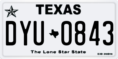 TX license plate DYU0843