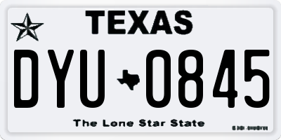 TX license plate DYU0845