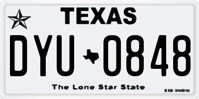 TX license plate DYU0848