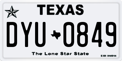 TX license plate DYU0849