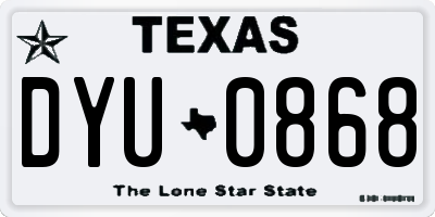 TX license plate DYU0868