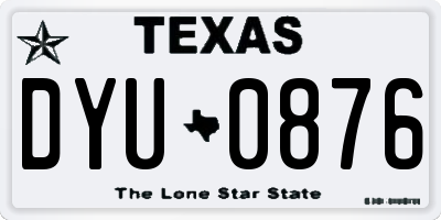 TX license plate DYU0876
