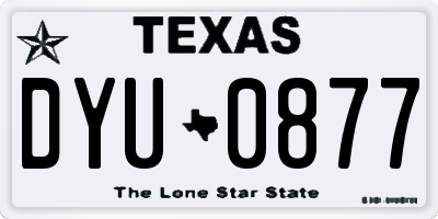 TX license plate DYU0877