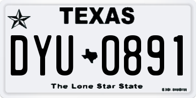 TX license plate DYU0891