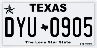 TX license plate DYU0905