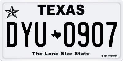 TX license plate DYU0907