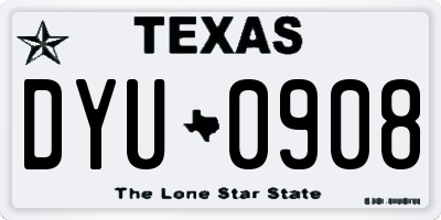 TX license plate DYU0908