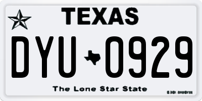 TX license plate DYU0929