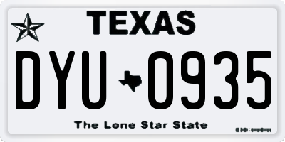 TX license plate DYU0935