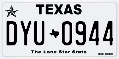 TX license plate DYU0944
