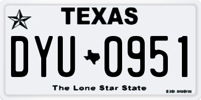 TX license plate DYU0951